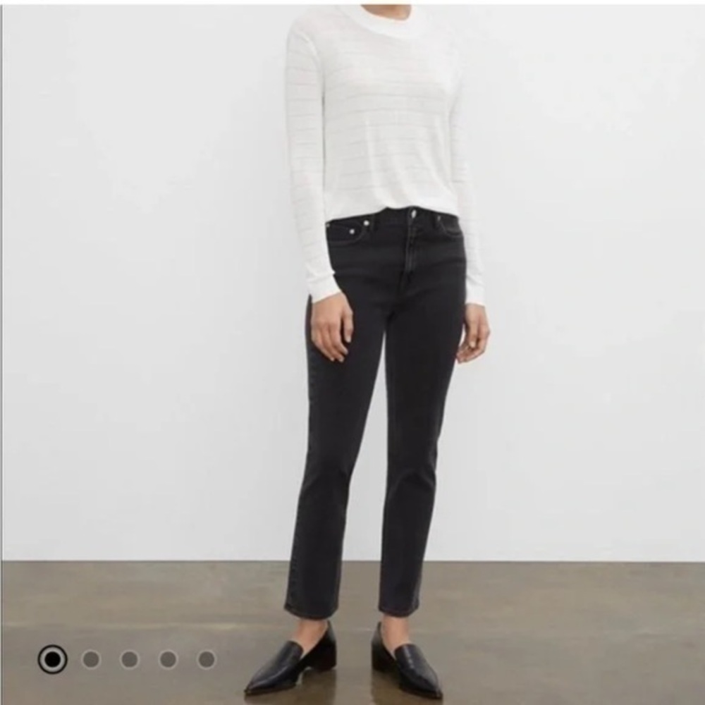 Club Monaco Black Streak Print Highrise Mom Jean